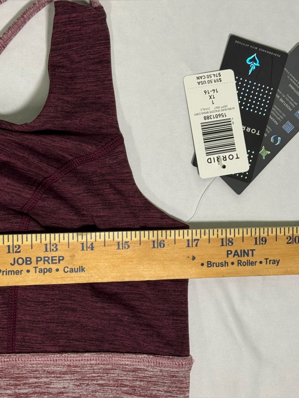 Torrid Burgundy Spacedye Heather Strappy Sports Bra, Size 1 (1X) - Picture 7 of 7